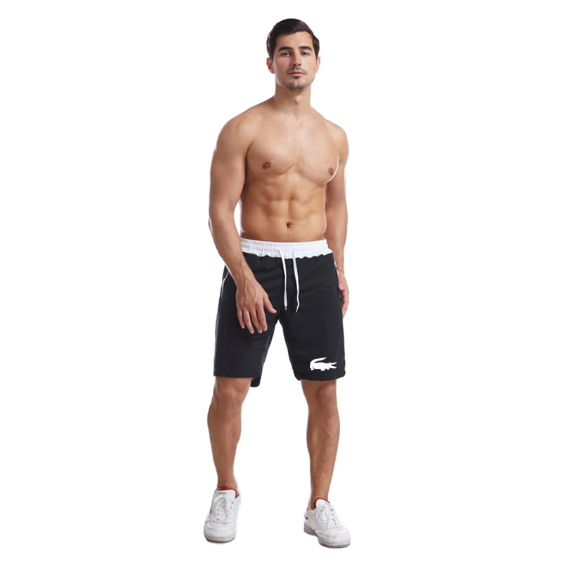 

2021 New Pure Color Print Cotton Sweatshorts Casual Comfortable Breathable Sweatpants Men Tide Loose Summer Outside Sportshorts