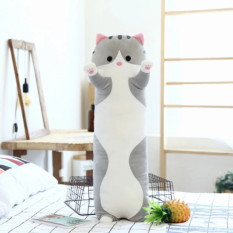 Милая кошка подушка маленький динозавр Единорог тело длинная супер мягкая