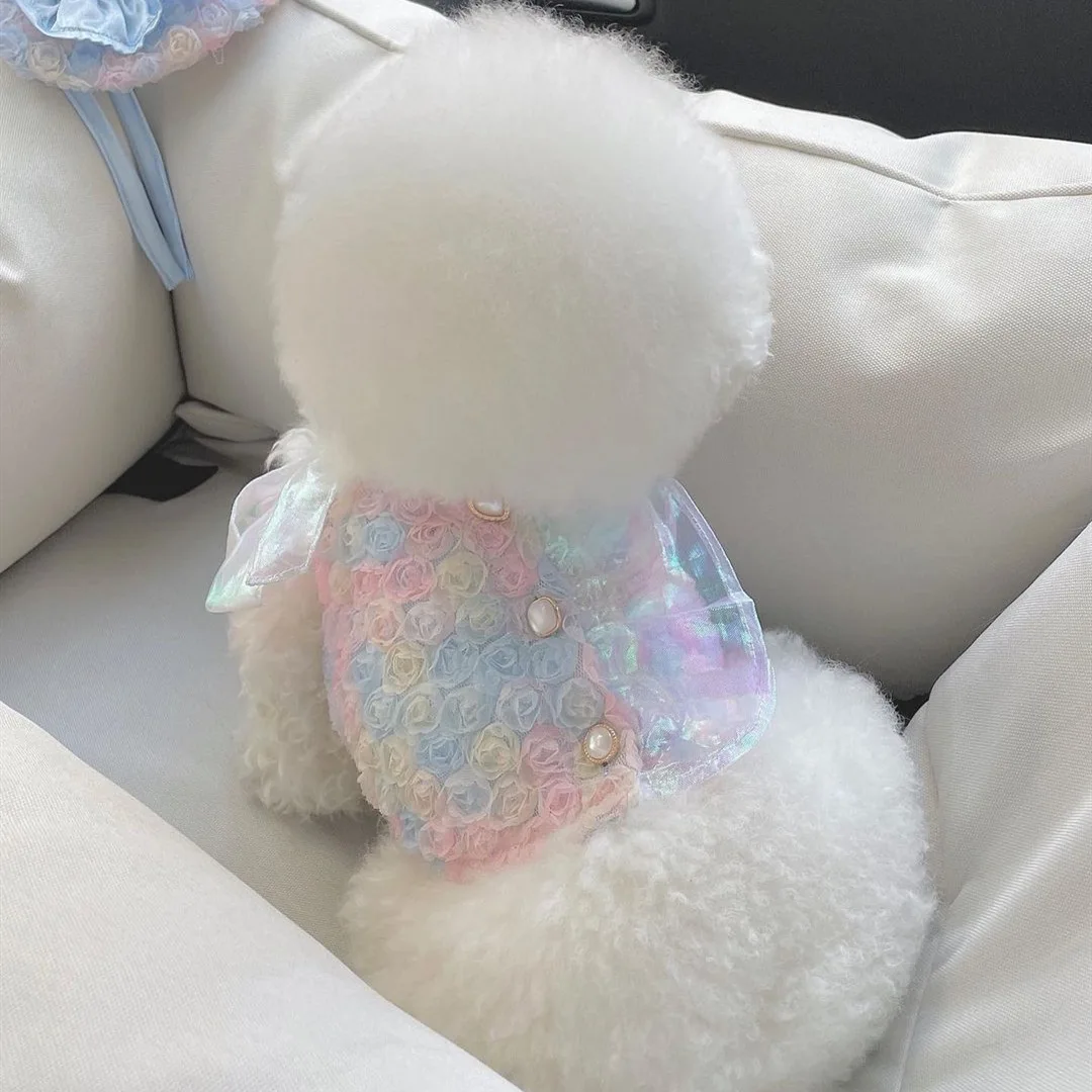 

Mermaid Embroidered Sling Skirt for Dogs Embroidered Symphony Short Strap Pet Clothes Summer Autumn Dog Clothes for Small Dogs