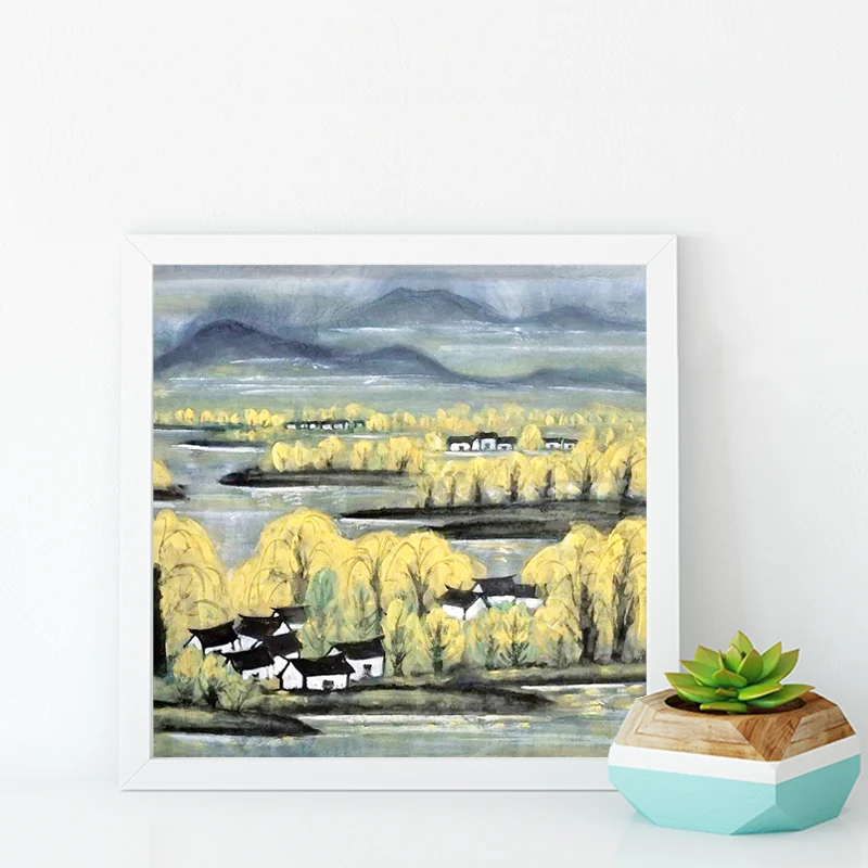 Лес природа и человеческая архитектура Пейзаж Деревья декорации картины по