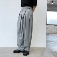 2021 men high waist casual suit pant male fashion show japan karajuku streetwear loose long trousers harem pants