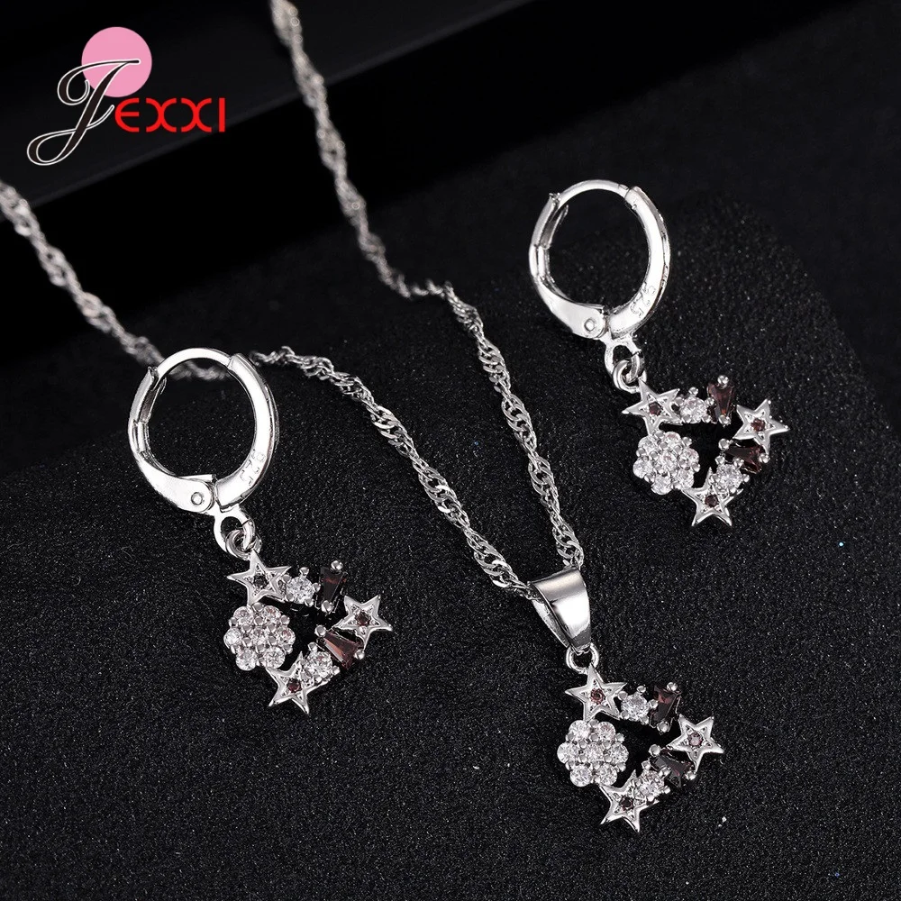 Женский вечерние Лон со снегом и звездой из серебра 925 пробы | Украшения