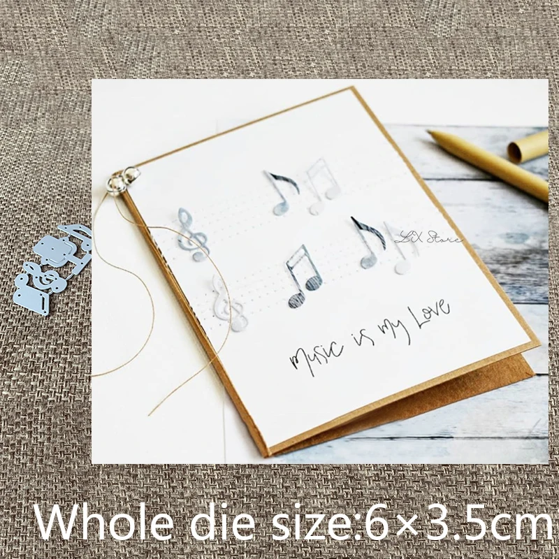 Новый дизайн металлический трафарет для рукоделия пресс формы музыкальные ноты