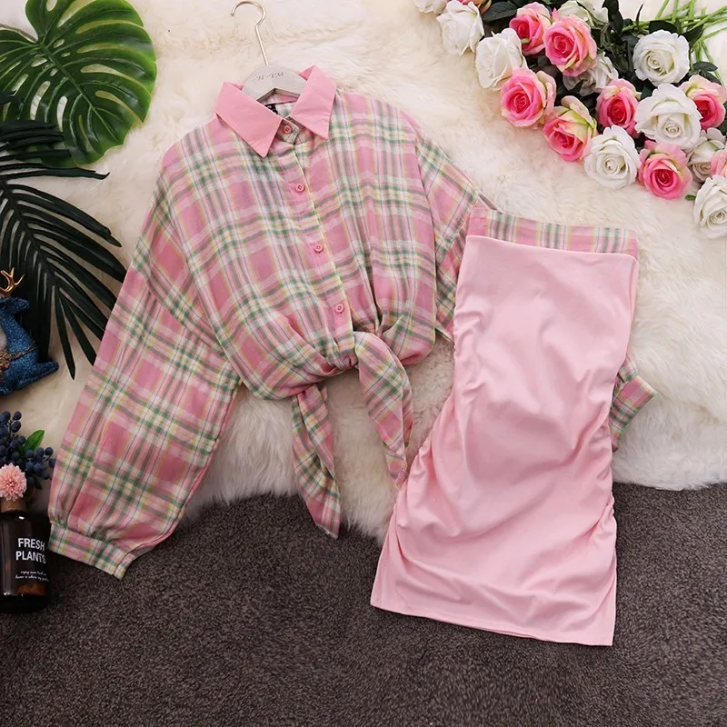 Новинка лета 2021 клетчатая Солнцезащитная рубашка с воротником стойкой и