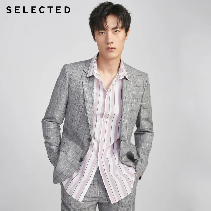 

SELECTED Men's New Micro-elastic Plaid Business Casual Blazer S|420272503