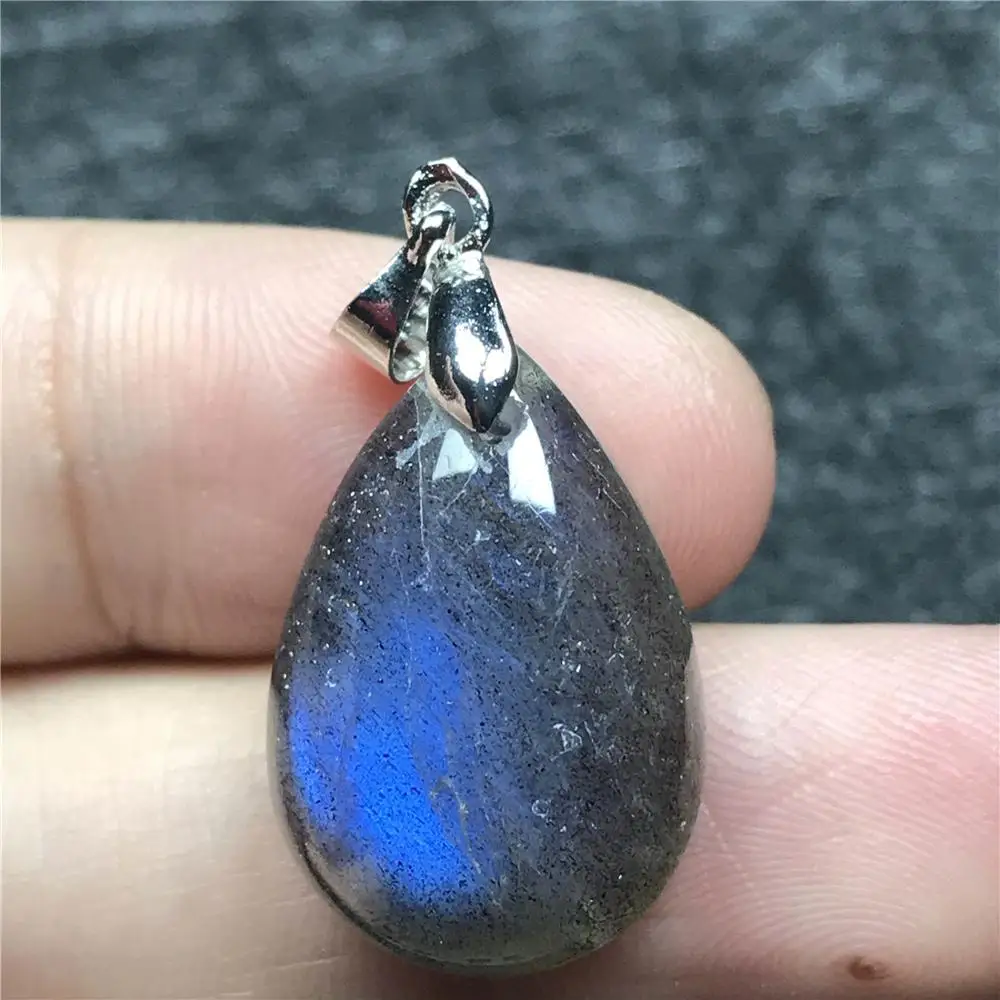 

Top Natural Labradorite Pendant For Woman Man Blue Light Crystal 21x15x7mm Moonstone Stone Beads Silver Fashion Jewelry AAAAA