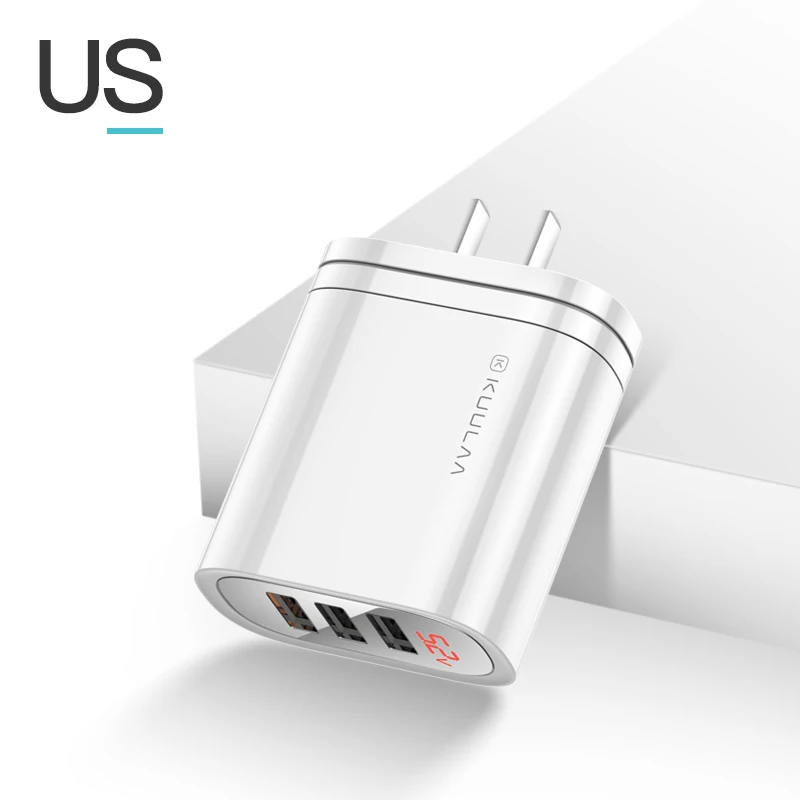 US White KUULAA Quick Charge 3,0 USB зарядное устройство 30 Вт QC3.0 QC Быстрая зарядка мульти разъем зарядное устройство для мобильного телефона для iPhone samsung Xiaomi huawei - Тип штекера: US White