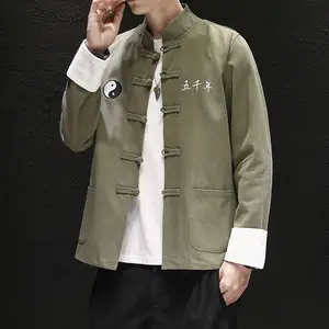 MrGoldenBowl мужские куртки большого размера в китайском стиле, уличная одежда, мужские повседневные свободные классические пальто 2020, осенние мужские модные куртки