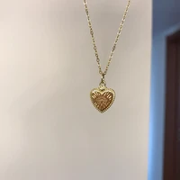 mothers gift 13mm 18k gold 100 authentic 925 sterling silver figure pattern heart shape pendant necklace tlx856