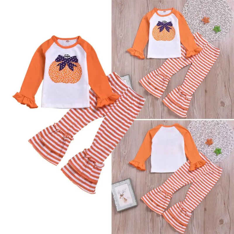 

UK Lovely Baby Girl 12M-5Y Halloween 2PCS Outfits Clothes Shirt Top & Long Pants Outfit