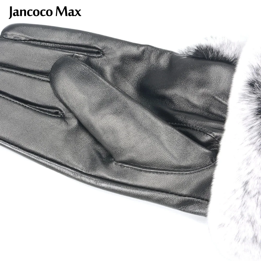 Женские перчатки из натуральной овечьей кожи Jancoco Max варежки мягкого кроличьего