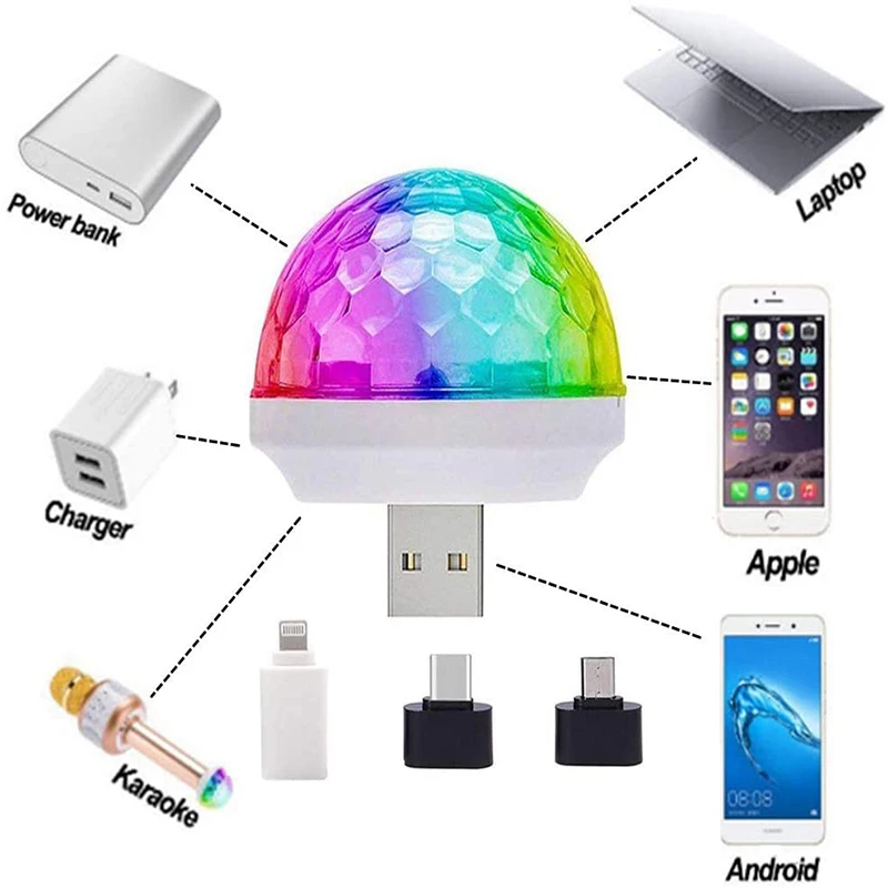 10XUSB Мини светодиодный дискотечный сценический светильник для диджея