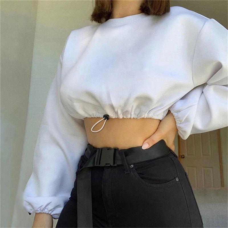 

Heigh Quality Women Sweatershirt Ladies Fashion Solid Color O-Neck Sweatershirt Women Casual Slim Pullover For Female
