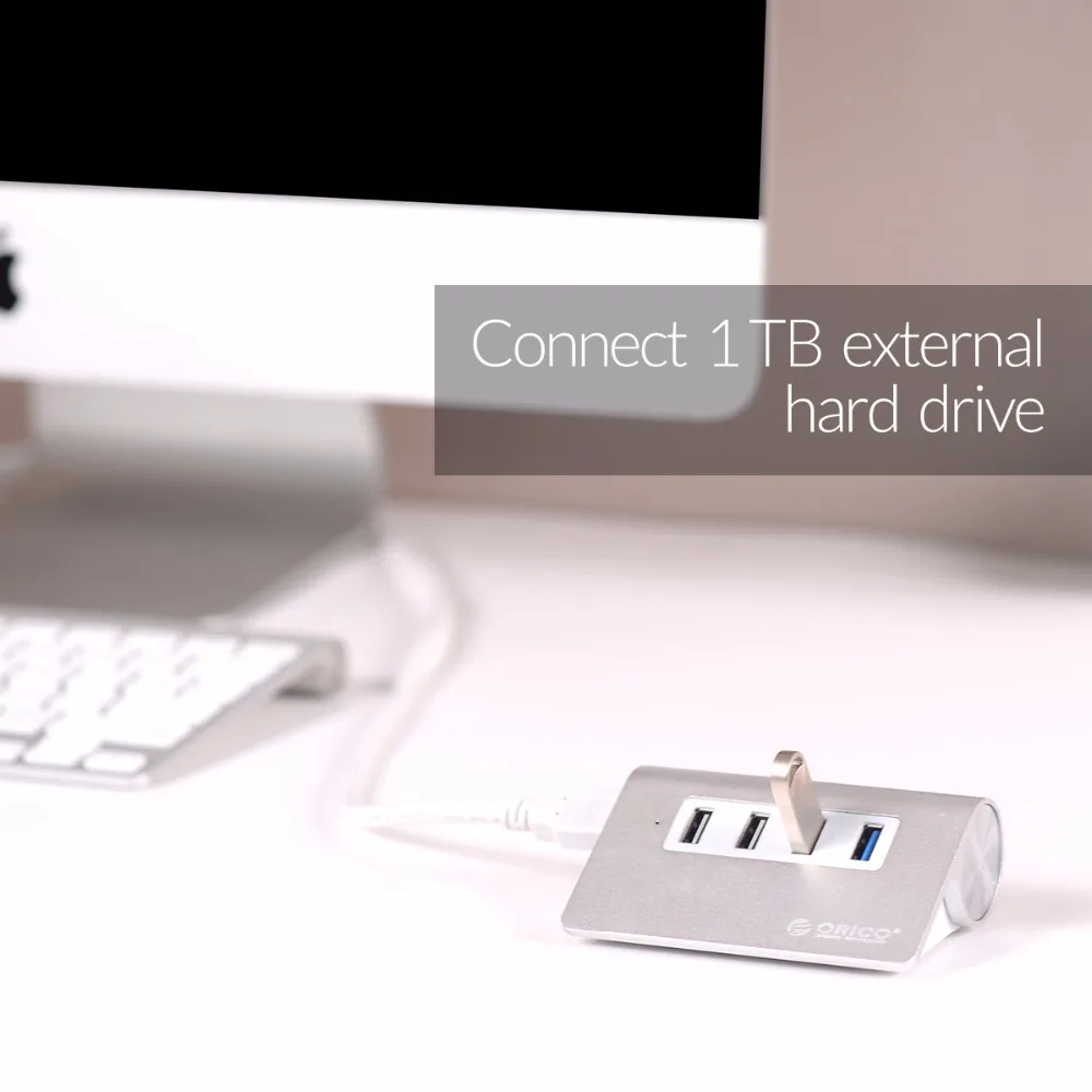 ORICO Alumunium мульти 4 порта USB 3,0 2,0 концентратор Портативный высокоскоростной USB разветвитель мини OTG USB адаптер с 100 см для Mac OS PC