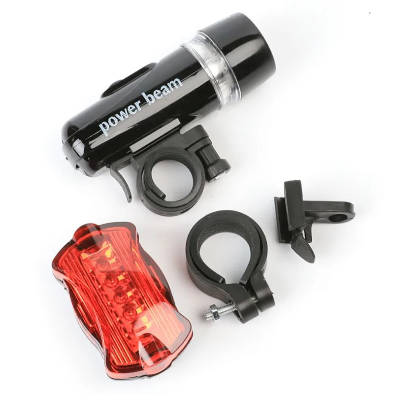 

Bicycle Set Lamp Mountain Bike 5 LED Front Light Butterfly Tail Light Silver And Black Front Light Plastic Accessories Tools