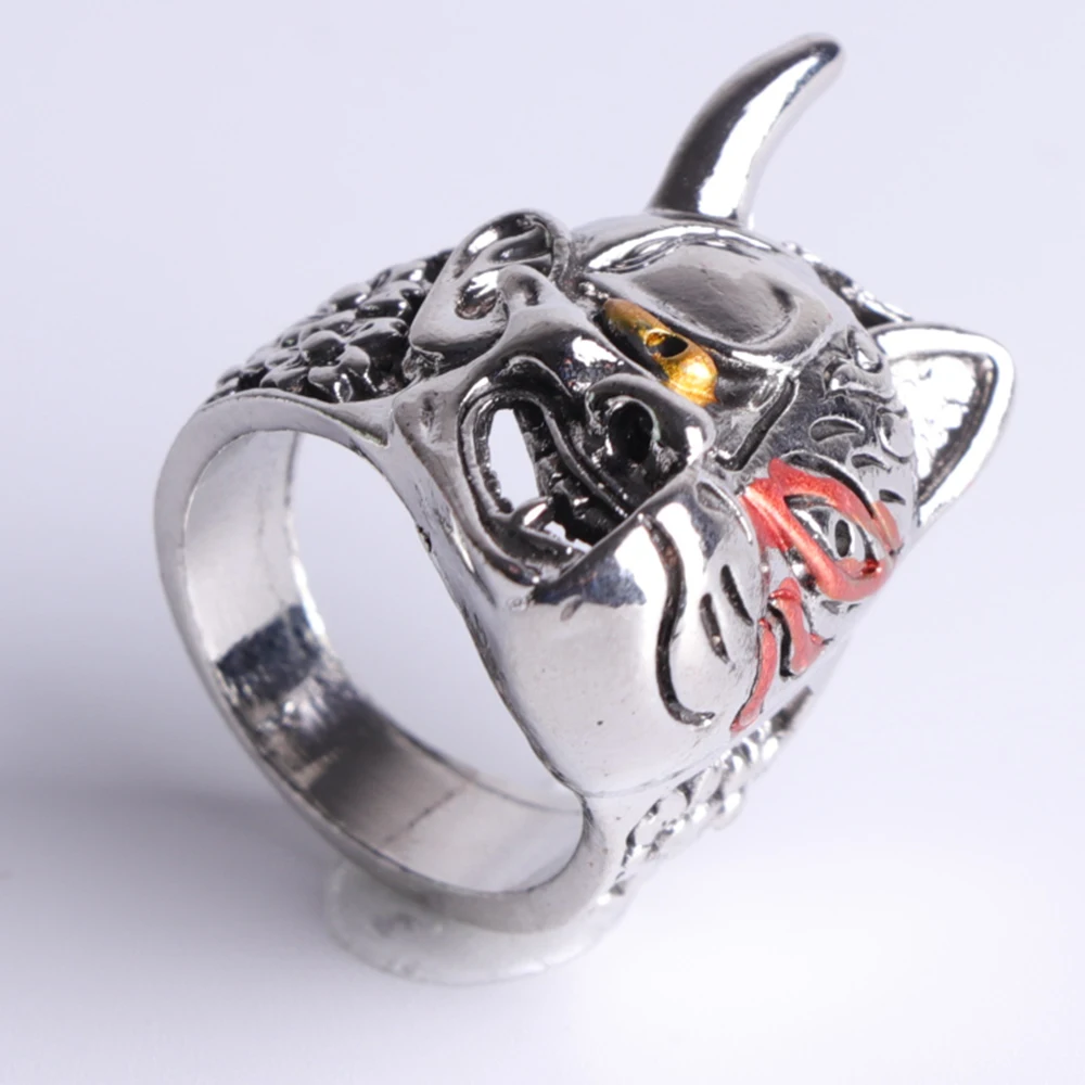 

FDLK Vintage Mask Ring For Men Personality Asymmetrical Mask Finger Rings Halloween Gothic Punk Biker Male Rings