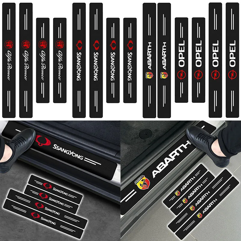 Защитная пленка на порог автомобиля 4 шт. наклейка против шагов для Audis Sline A3 A4 B8 8P B6