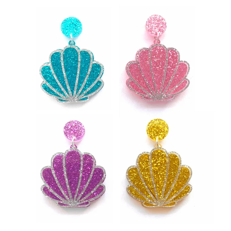 

Женские акриловые серьги-гвоздики в стиле «Бохо», с блестками