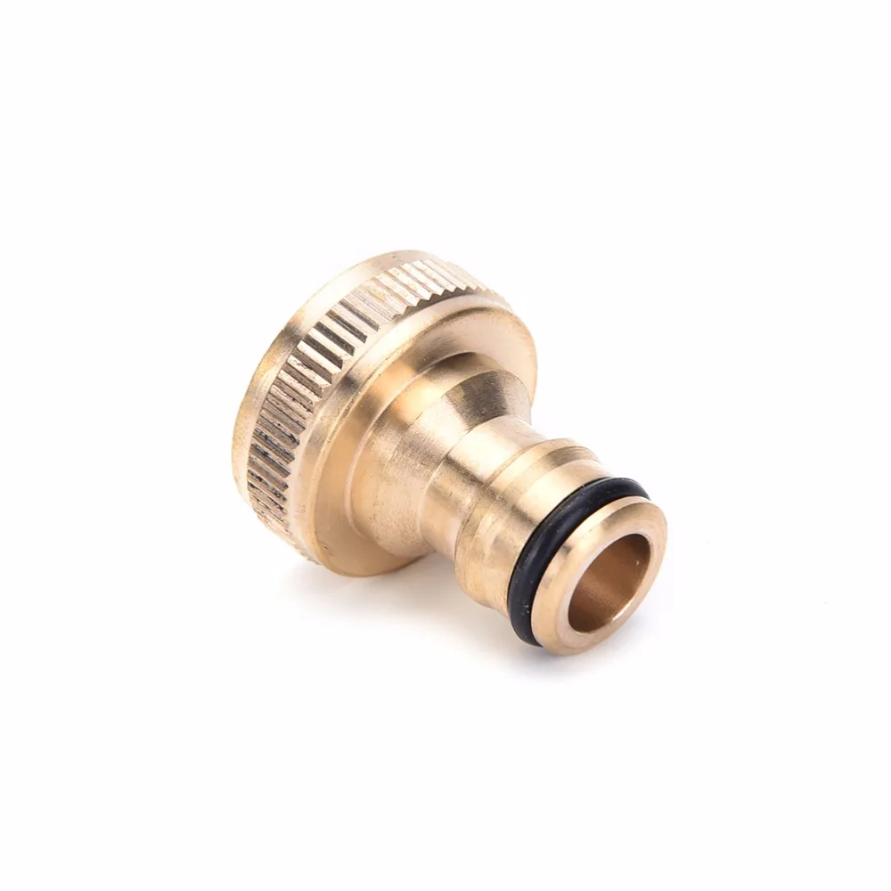 

2PCS/set 3/4 Solid Brass Threaded Tap Garden Hose Connect Adaptor Tap Snap Fitting Pipe