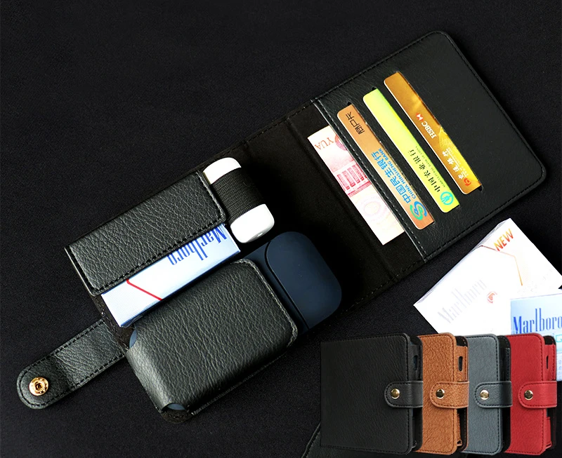 Винтажный чехол IQOS 2 4 Plus кошелек из искусственной кожи 360 полное покрытие для