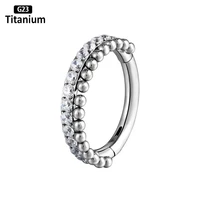 new 16g rings stainless steel earrings hinged clicker segment nose ring earring zircon hoops helix cartilage tragus body jewelry