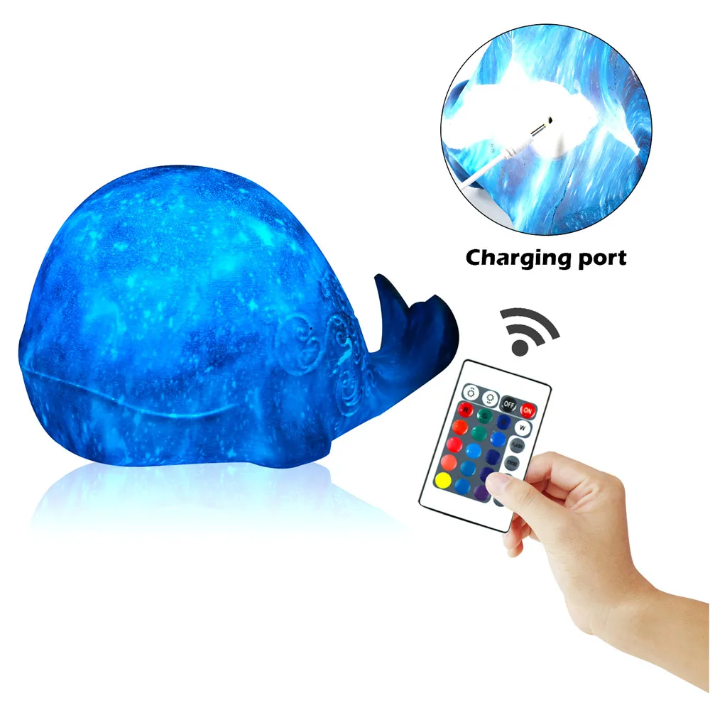 

Whale Animal Night Light 16 Colors Change 3D Print Light 3D Night Lamp Light LED for Children Baby Bedroom Decor Gift for Xmas