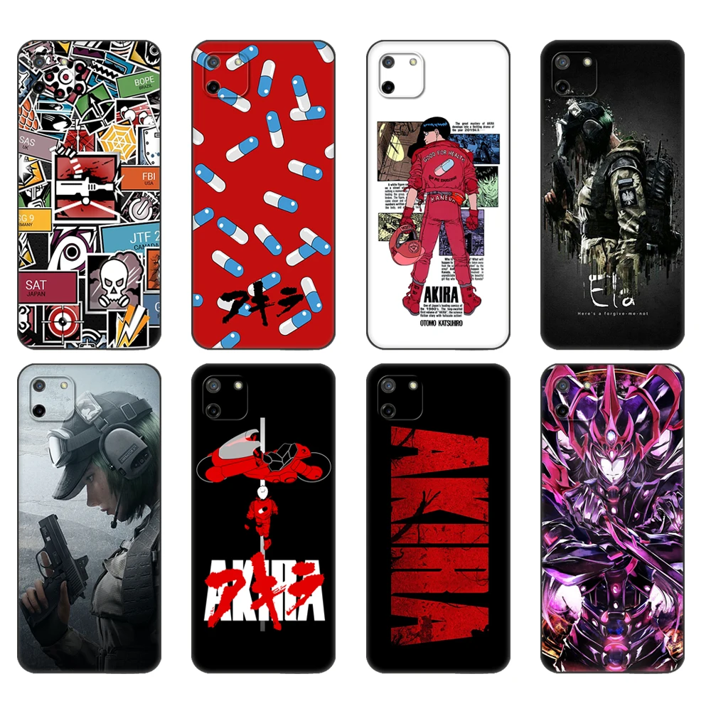 Черный чехол ТПУ Тонкий Высококачественный защитный для OPPO Realme C11 C20 C21 задняя