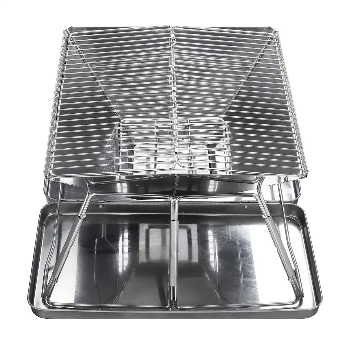

Outdoor Charcoal BBQ Grill Rack Stainless Steel Folding BBQ Barbecue Accessories Portable Home Kitchen Camping Cooking Tools