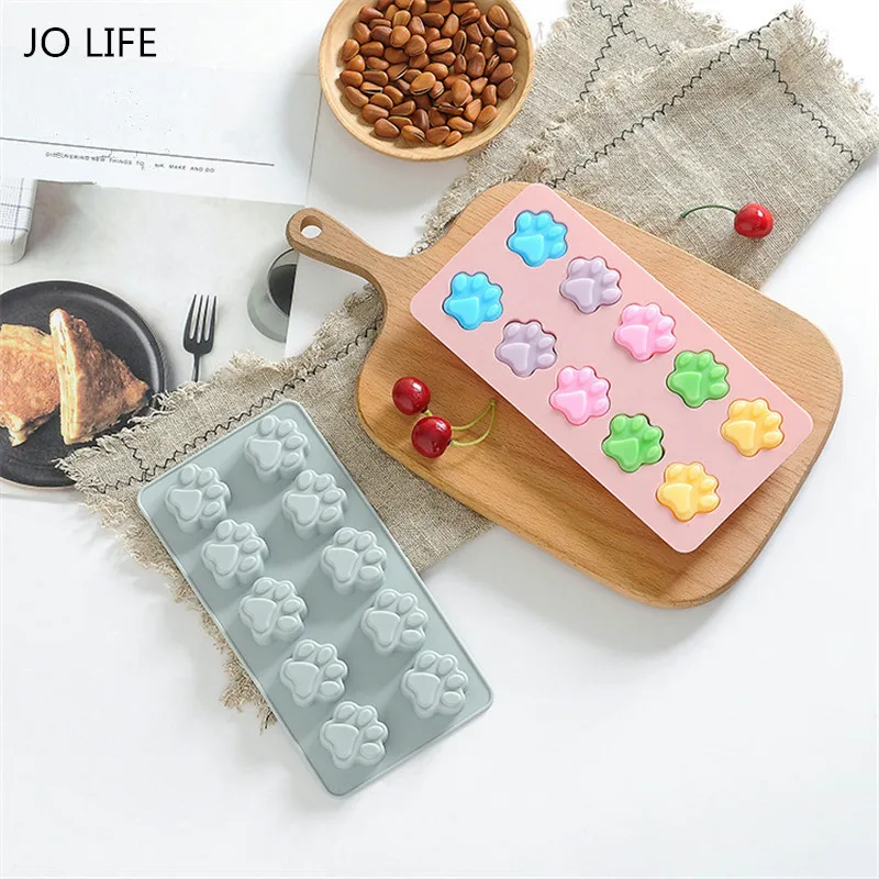 JO LIFe Sililcone формы и украшения для торта следов кошачьей лапы помадки конфеты