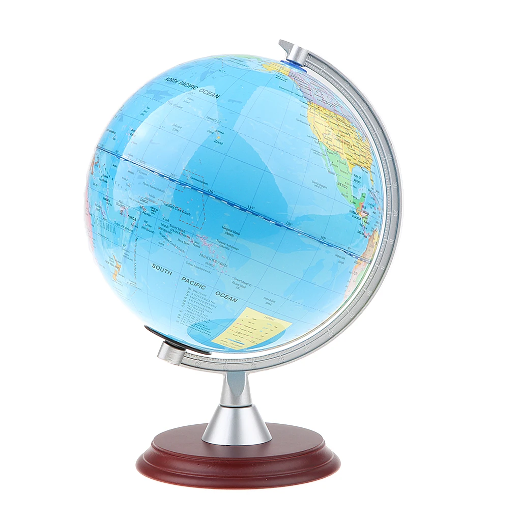 

20cm Wooden Base ABS Geographical World Map Earth Ocean Globe Home/Decor Decor Supplies Educational Toy