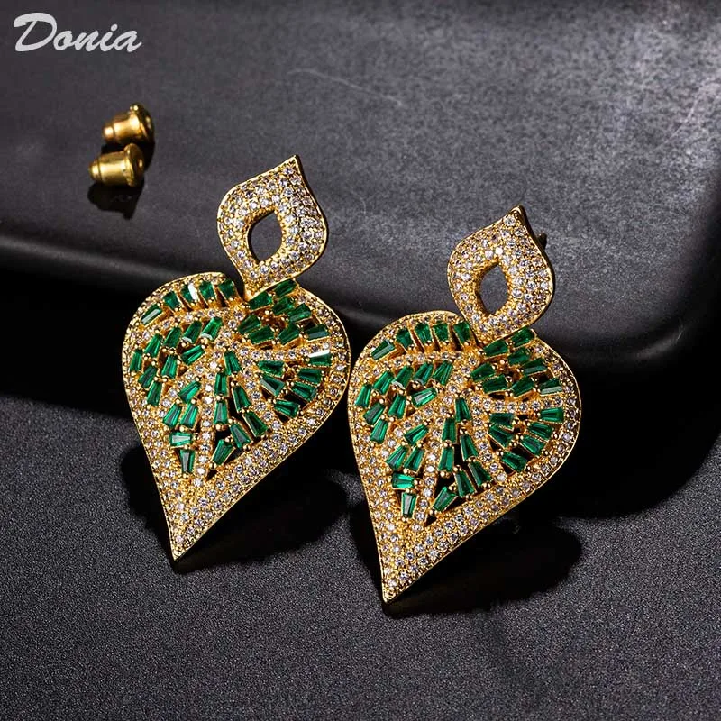 

Модные высококачественные серьги-подвески из золотой фольги, трапециевидные женские роскошные серьги с цирконием AAA