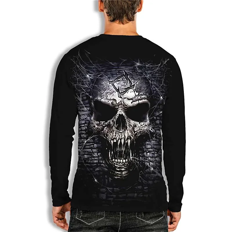 Футболка с 3D-принтом черепа для мужчин и женщин топ рисунком скелета графики в