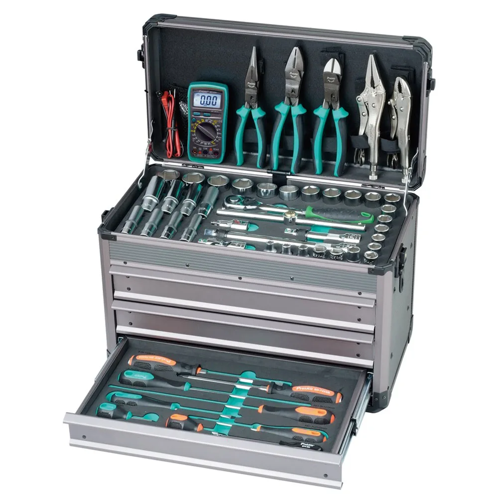 

Pro'skit 124 in 1 Professional Sleeve Hand Tools Set Professional Electrician Car Maintenance And DIY Enthusiasts Tool Kit