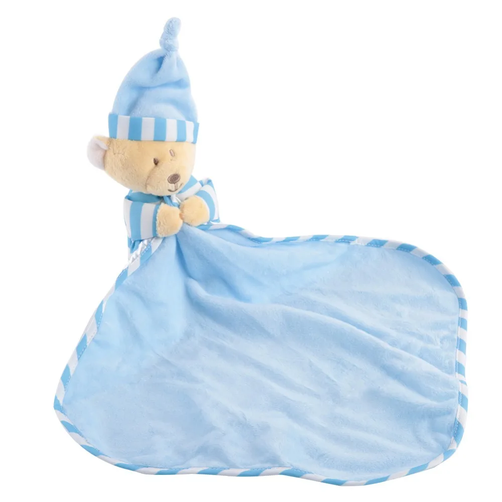 blue bear Детское успокаивающее полотенце для новорожденных, мягкое одеяло для младенцев, полотенце для сна, плюшевая игрушка в виде мультяшного животного - Цвет: blue bear