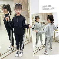 girls clothes sweatshirts%c2%a0 pants sets 2021 grey spring autumn kids teenagers outfits children clothing kids sets jogging suit