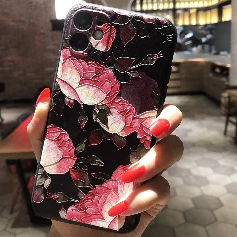 3d emboss floral silicon phone case for infinix hot 10 play lite 10s nfc hot 10t note 10 pro nfc zero 8i 8 tpu relief back cover free global shipping