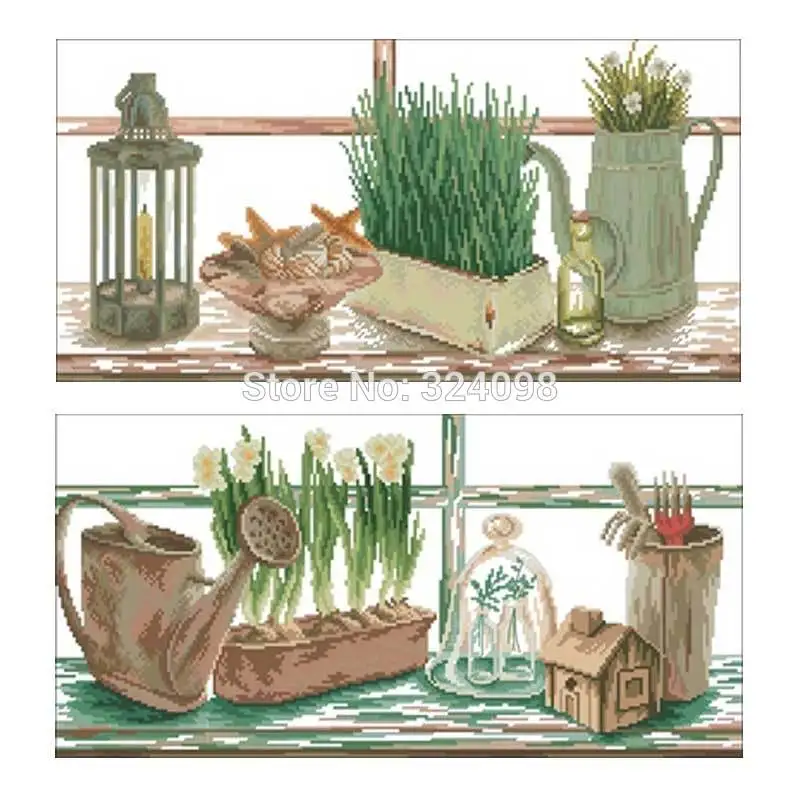 

Jug and plant patterns Counted Cross Stitch 11CT 14CT 18CT DIY wholesale Chinese Cross Stitch Kits Embroidery Needlework Sets
