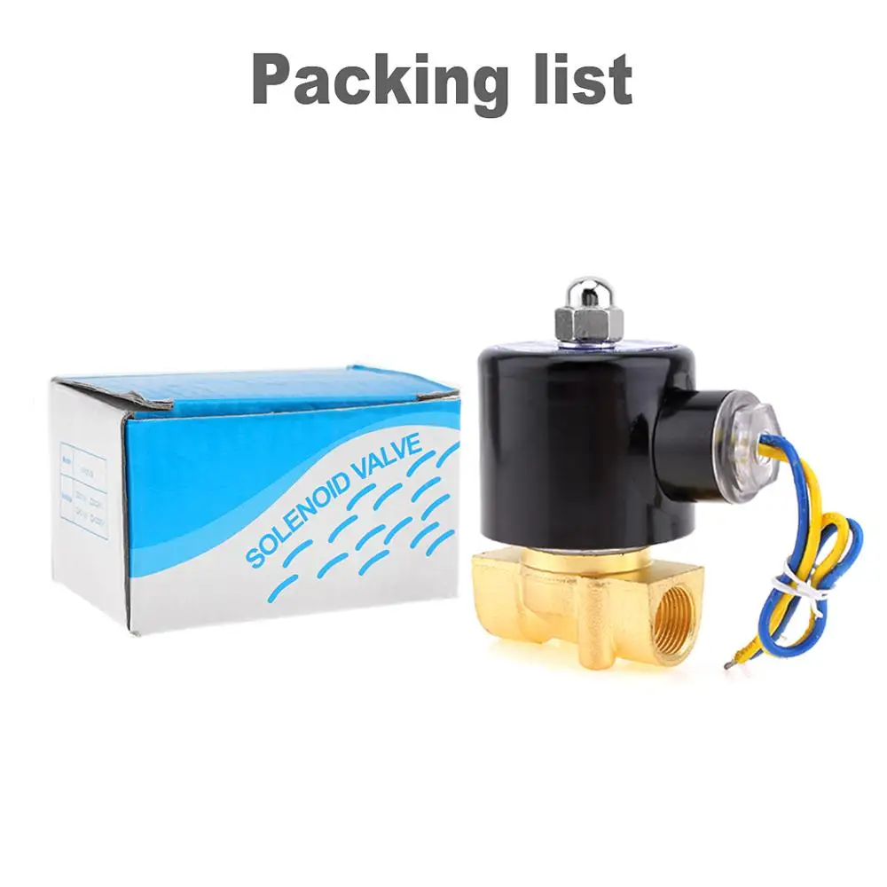 

3/4" 1" Solenoid Valve DC 12V 24V AC110V 220V Check Valve Brass Normally Closed Electric Valve for Water Air Diesel-Gas Fuels