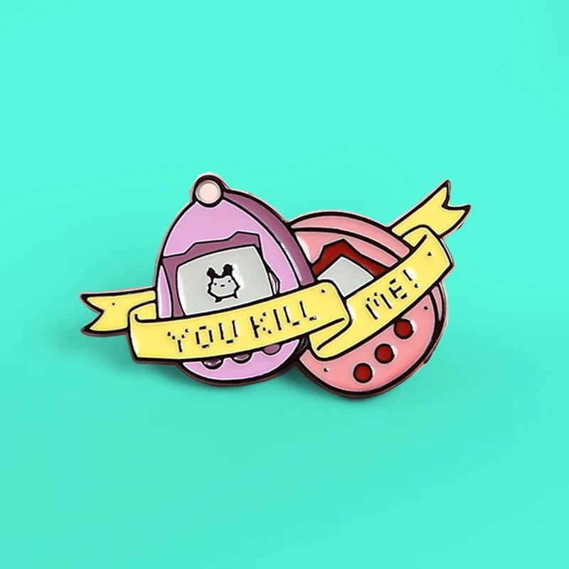 Игровой автомат YOU KILL ME булавки броши Электронный Робот животное компьютер брошь