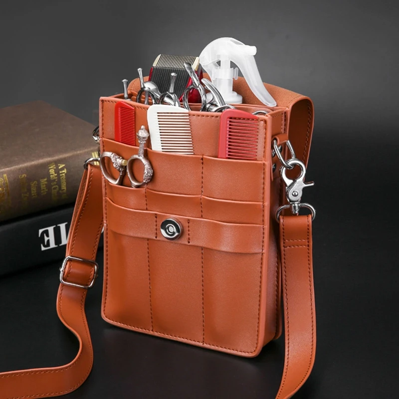 

Storage Barber Hairdressing Kit Pouch Hair Styling Equipment Belt Bag Leather