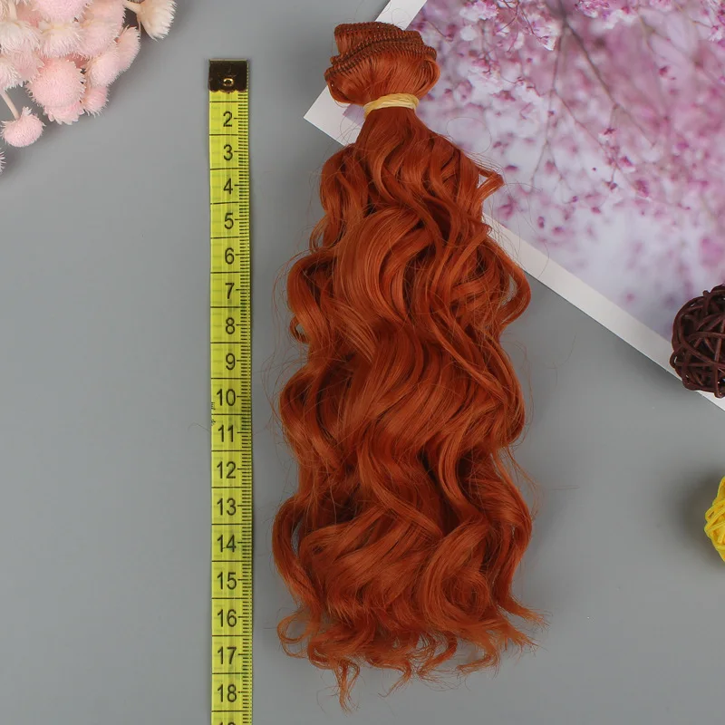 15 см кукольные волосы для 1/3 1/4 1/6 BJD diy куклы натуральные волнистые кукольные парики деревья молочный Шелковый парик Тепловая устойчивость к высокой температуре кукольные волосы