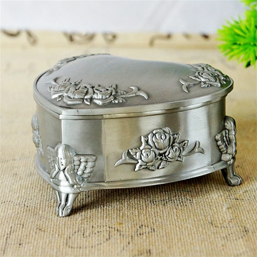 Изысканная шкатулка для драгоценностей в стиле ретро 2 форме сердца с