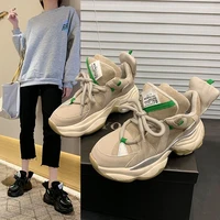 women chunky sneakers vulcanize shoes spring 2020 korean fashion new female black platform thick sole running casual shoes woman