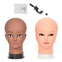 female bald mannequin head with stand 22inch cosmetology practice african training manikin head for hair styling wigs making