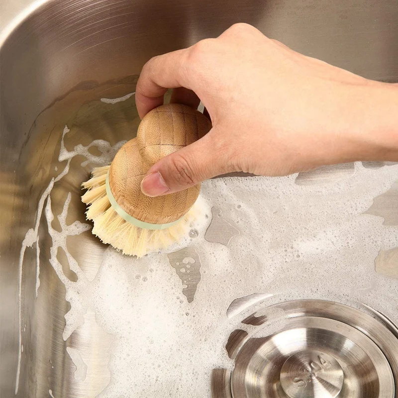 

5-Piece Dishwashing Brush Household Cleaning Brush Kitchen Pot Dishes Cleaning Brush (4 Mini and 1 Long Handle)