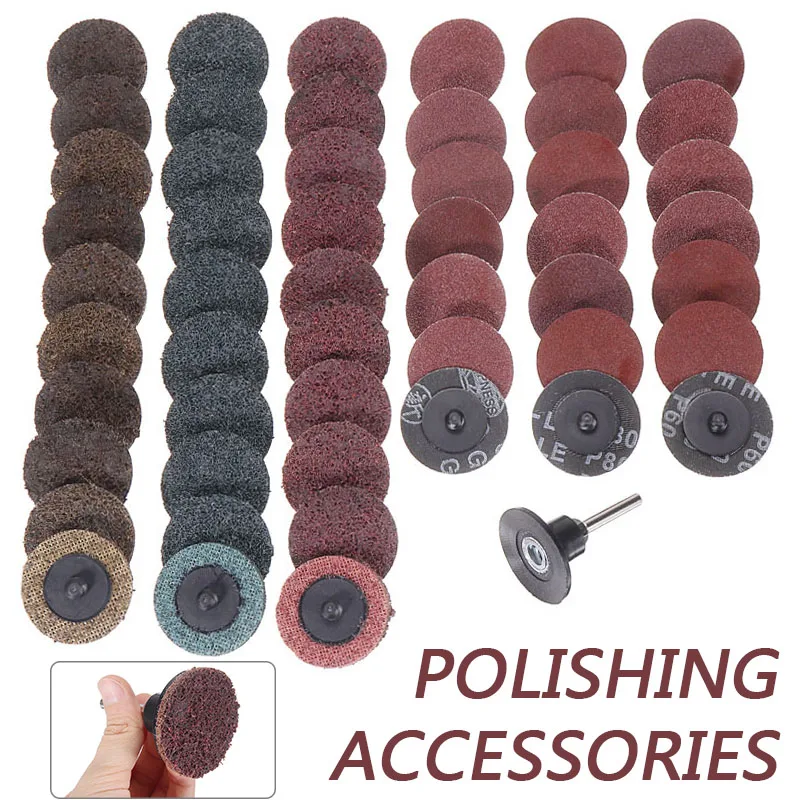 

52Pcs Sanding Discs Set 2" Sanding Discs Fine Medium Coarse Assorted Disc Quick Change Disc Roll Lock Surface Polishing