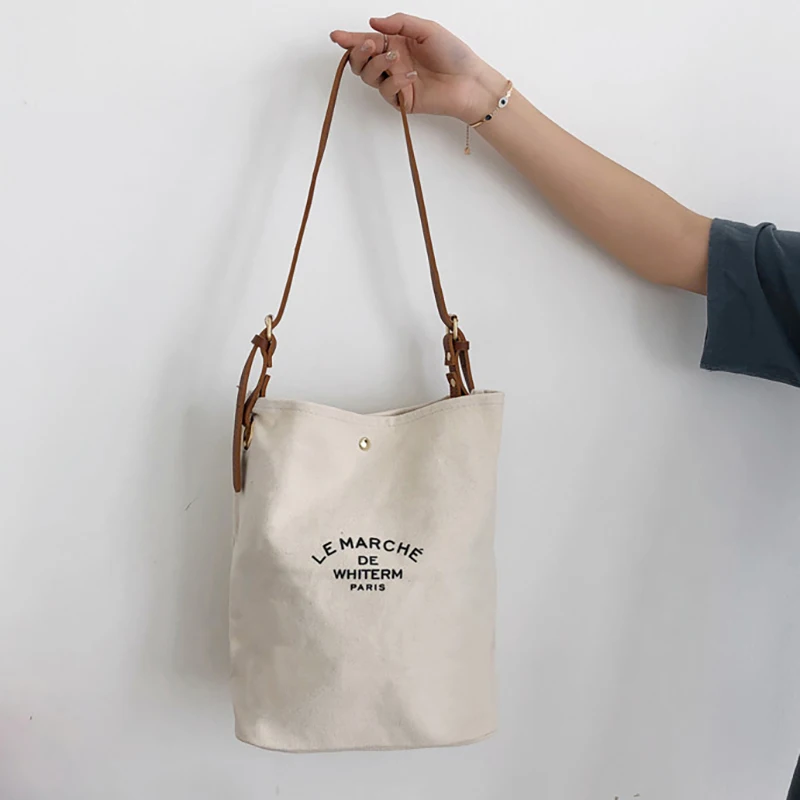 Сумка шоппер холщовая женская большая сумка на плечо с надписью для покупок