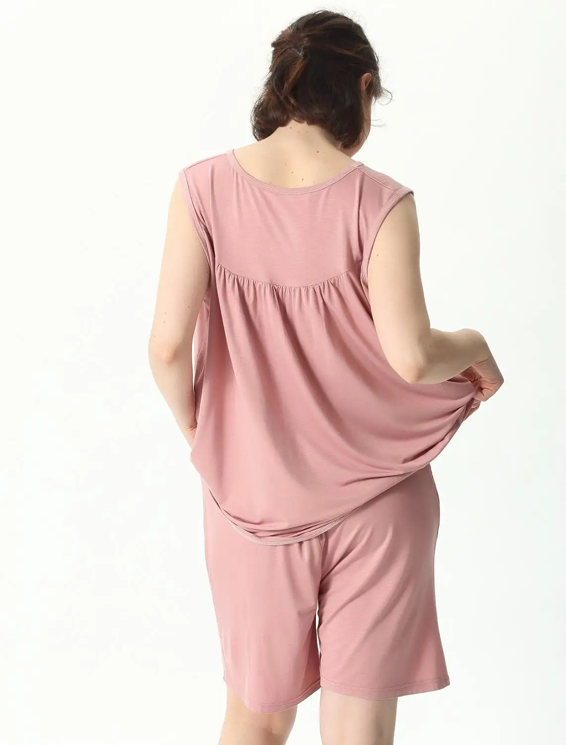 Fdfklak 2020 Summer New Women Sleeveless Pink Pajamas Set Ladies Comfort Sleepwear Loose Soft Wear 7XL Large Size Homewear