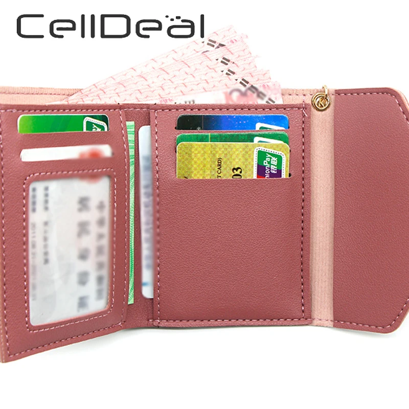 Кожаный маленький кошелек держатель для кредитных карт Женский с кисточками