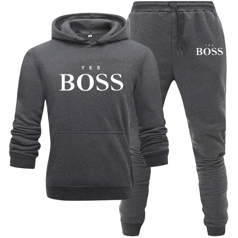 

Brand fashion two-piece men's hooded sweatshirt + pants suits men's hooded jogging sportswear men's sportswear brand clothing